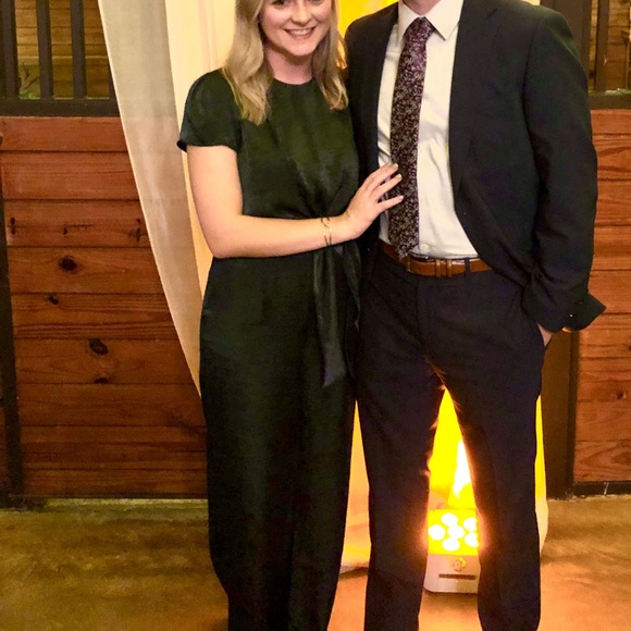 Lulus Let Me Entertain You Forest Green Wide Leg Jumpsuit - Picture 7 of 7